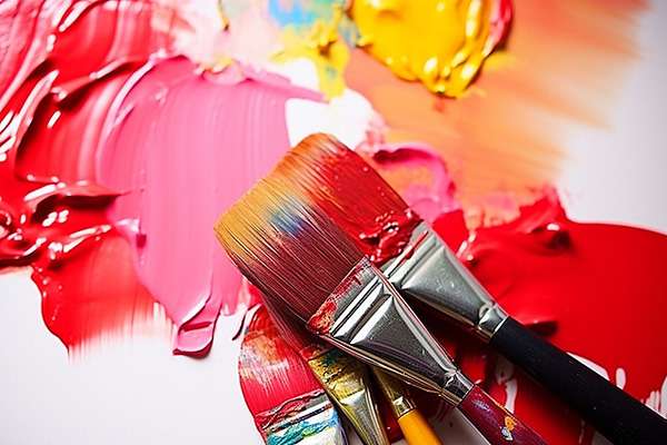 Papier, Stifte und ruhige kreative Arbeitsfläche in heller Umgebung